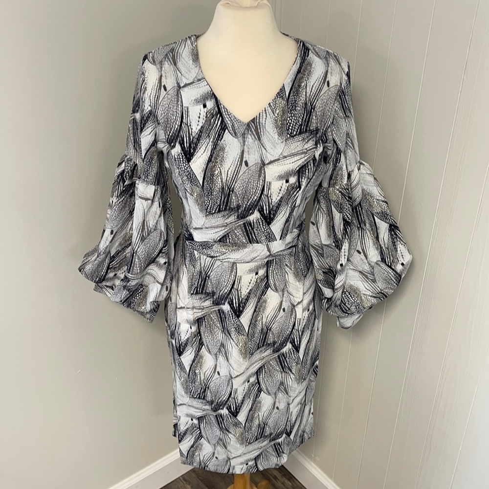 Balloon Sleeved Dress - Wedding Wear/Office Wear